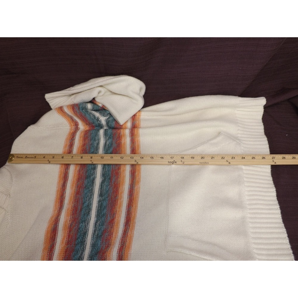 American Eagle AE White Striped Sweater Hoodie - Kangaroo pocket - Men's size L - Picture 16 of 16